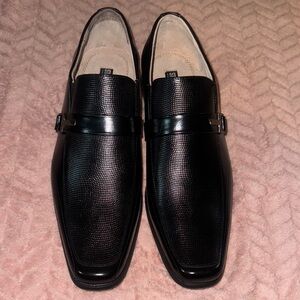 Stacy Adams Black Textured Loafers